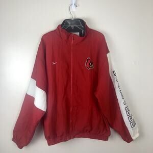 Vintage University Of Louisville Reebok Full Zip Windbreaker Lined Jacket Size L